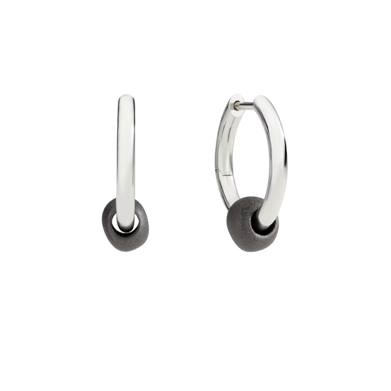Pepita Hoop Earrings Silver & Titanium