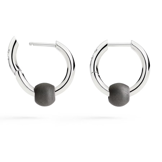 Pepita Hoop Earrings Silver & Titanium