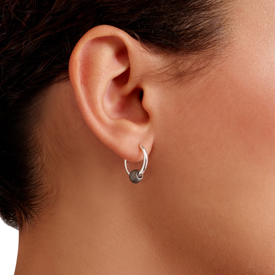 Pepita Hoop Earrings Silver & Titanium