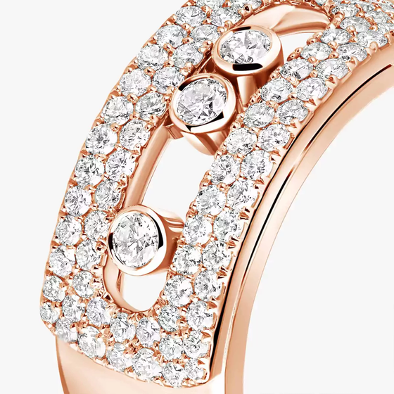 Move Noa LM Pavé Pink Gold Diamond Ring