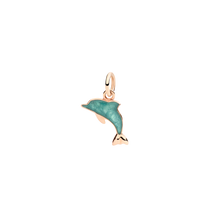  Rose Gold & Enamel Dolphin Charm