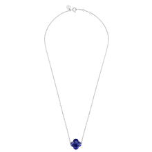  Lapis Lazuli Clover White Gold Necklace