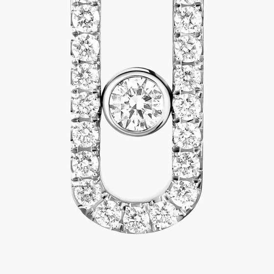 Move Uno Pavé Single Right Earring White Gold Diamond Earrings
