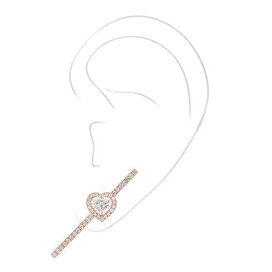 Joy Mono Earring Pink Gold Diamond Earrings