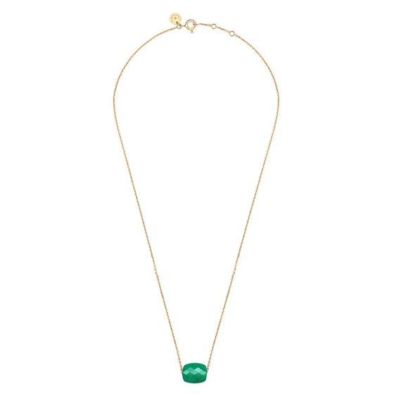Collier, Agate Verte, Or Jaune