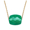 Necklace, Green Agate, Yellow Gold