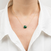 Necklace, Green Agate, Yellow Gold
