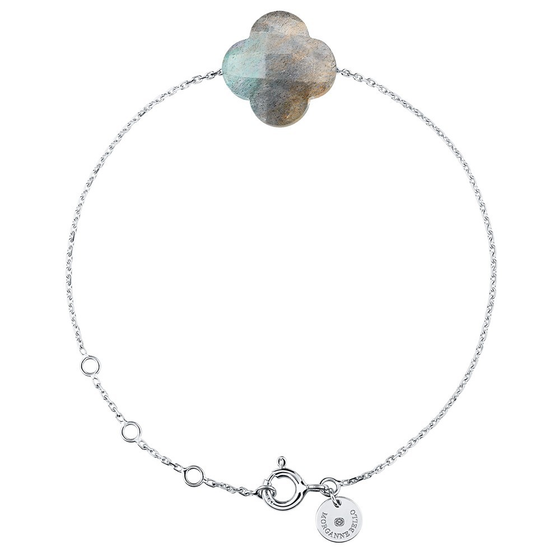 Bracelet, Labradorite, Or Blanc