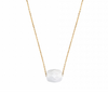 Necklace, White Agate, Yellow Gold