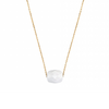 Necklace, White Agate, Yellow Gold