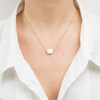 Collier, Agate Blanche, Or Jaune