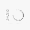 Move Hoop White Gold Diamond Earrings