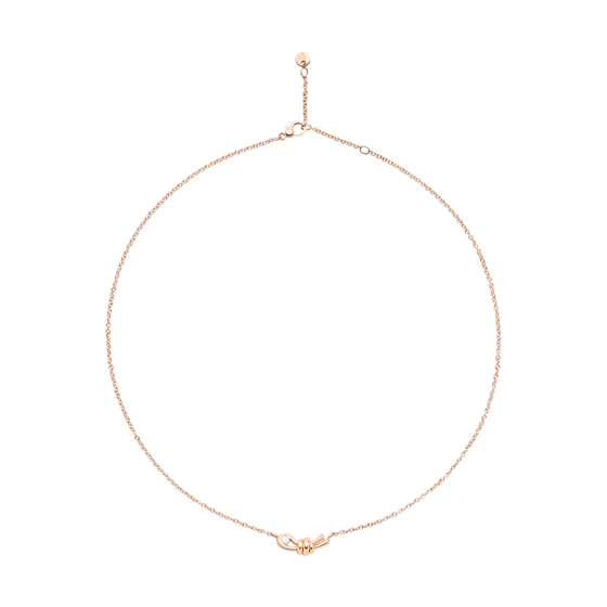 Collier Nodo Or Rose & Diamant Blanc