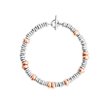  Silver & Gold Plated Silver Rondelle Bracelet