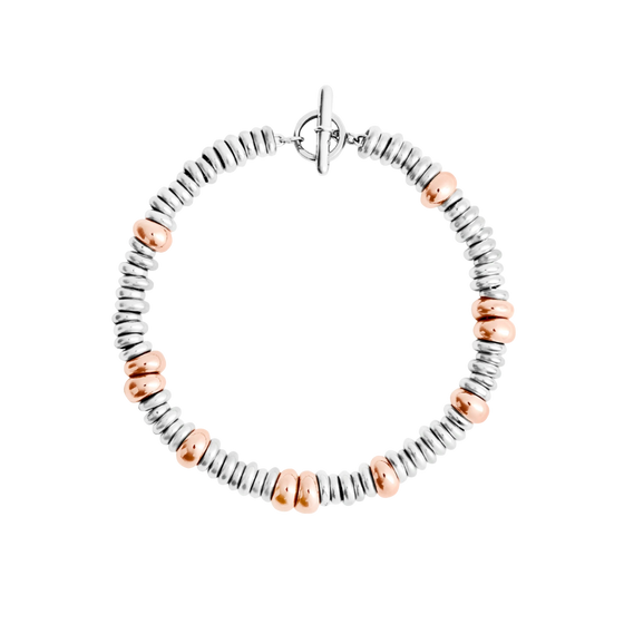 Bracelet Rondelle Argent & Argent Doré