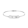 Move pavé thin bracelet White Gold Diamond Bracelet