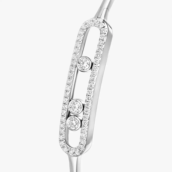 Jonc pavé Move Bracelet Diamant Or Blanc