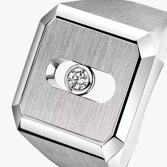 Move Titanium Natural Signet Ring Natural Titanium Diamond Ring