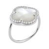 Ring, Mother Of Pearl Large Motif, Diamonds, White Gold