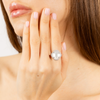 Ring, Mother Of Pearl Large Motif, Diamonds, White Gold