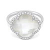 Bague, Nacre Blanche Grand Modèle, Diamants, Or Blanc
