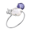 Ring, Iolite, Mother Of Pearl, Diamonds, White Gold