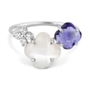 Ring, Iolite, Mother Of Pearl, Diamonds, White Gold