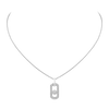 So Move pavé necklace So Move necklace in 18-karat white gold with pavé diamonds and a brilliant-cut moving diamond, elevated by a diamond entourage. Adjustable thanks to its sliding clasp.