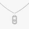 So Move pavé necklace So Move necklace in 18-karat white gold with pavé diamonds and a brilliant-cut moving diamond, elevated by a diamond entourage. Adjustable thanks to its sliding clasp.