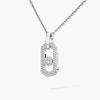 So Move pavé necklace So Move necklace in 18-karat white gold with pavé diamonds and a brilliant-cut moving diamond, elevated by a diamond entourage. Adjustable thanks to its sliding clasp.
