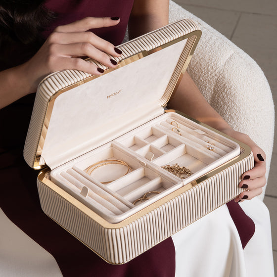 Bella Medium Jewellery Box - Bone
