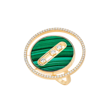  Malachite Lucky Move LM Yellow Gold Diamond Ring