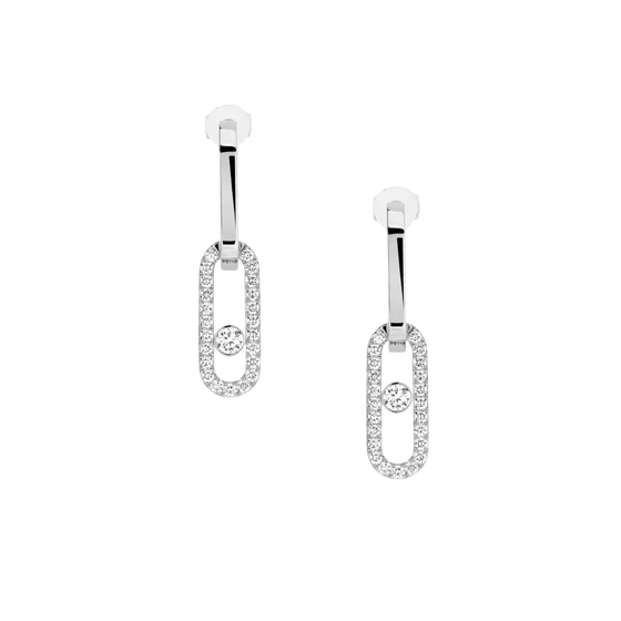 Boucles d'oreilles Move Link Boucles d'oreilles Diamant Or Blanc
