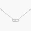 Move Uno Pavé White Gold Diamond Necklace