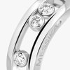 Move Classique ring, large model White gold diamond ring Move