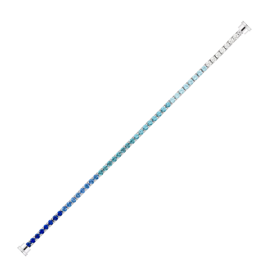 Large model multicolor line and 18K white gold end caps