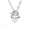 Sterling Silver Bold Heart Necklace