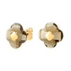 Studs, Smokey Quartz, Yellow Gold