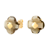 Victoria Studs, Smokey Quartz, Yellow Gold