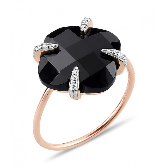 Ring, Onyx, Diamonds, Rose Gold