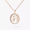 Lucky Move white mother-of-pearl necklace small Pink Gold Diamond Necklace