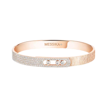  Move Noa Ciselé Semi-Pavé Bangle Pink Gold Diamond Bracelet