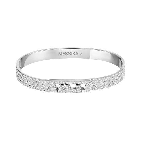 Move Noa Pavé Bangle White Gold Diamond Bracelet