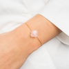 Bracelet, Quartz Rose Poudre, Or Jaune