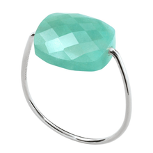  Bague Or Blanc Coussin Amazonite