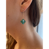 Earrings, Green Agate, Diamonds, Yellow Gold