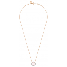  Milky Pink Quartz + Diamonds Rose Gold Victoria Diamonds Necklace