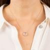 Necklace, Milky Pink Quartz, Diamonds, Rose Gold