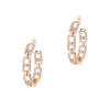 Move Link hoop earrings, small model Move Link SM diamond hoop earrings in pink gold