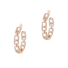  Move Link SM Hoop Earrings Pink Gold Diamond Earrings